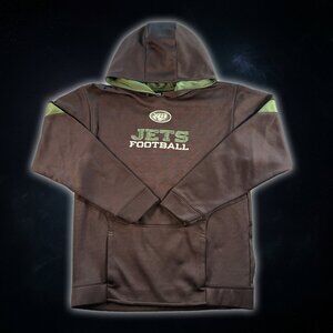 NFL Team Apparel Reebok New York Jets Football Pullover Hoodie Men's Size L